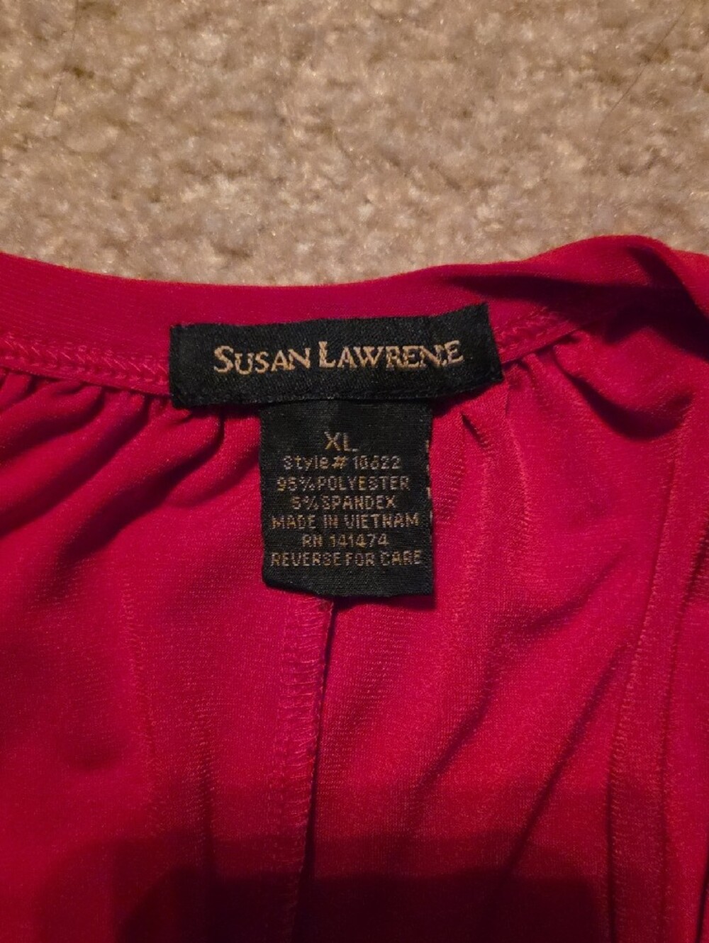 Susan Lawrence Raspberry Red Racerback Tank with Accent - Picture 2 of 2